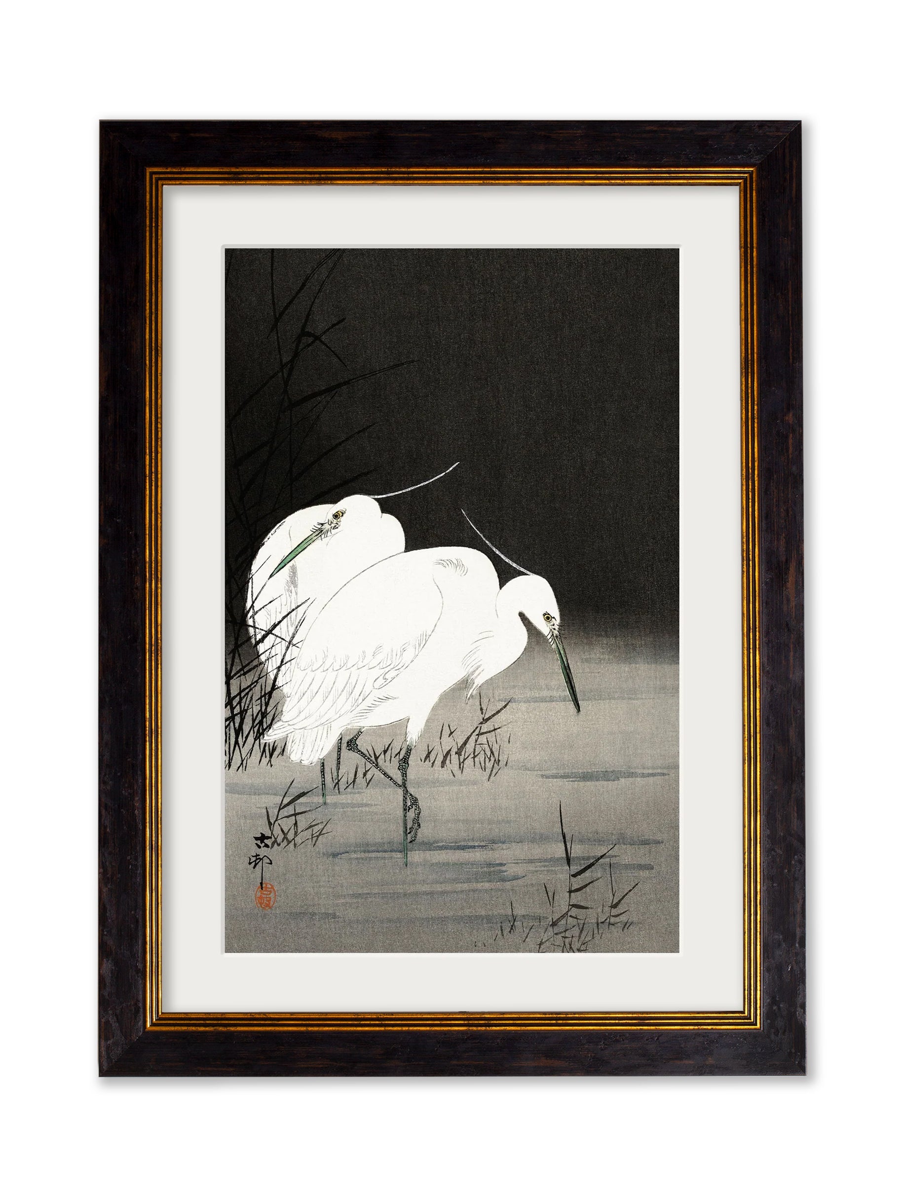 c.1910 Two Egrets in Reeds - Ohara Koson