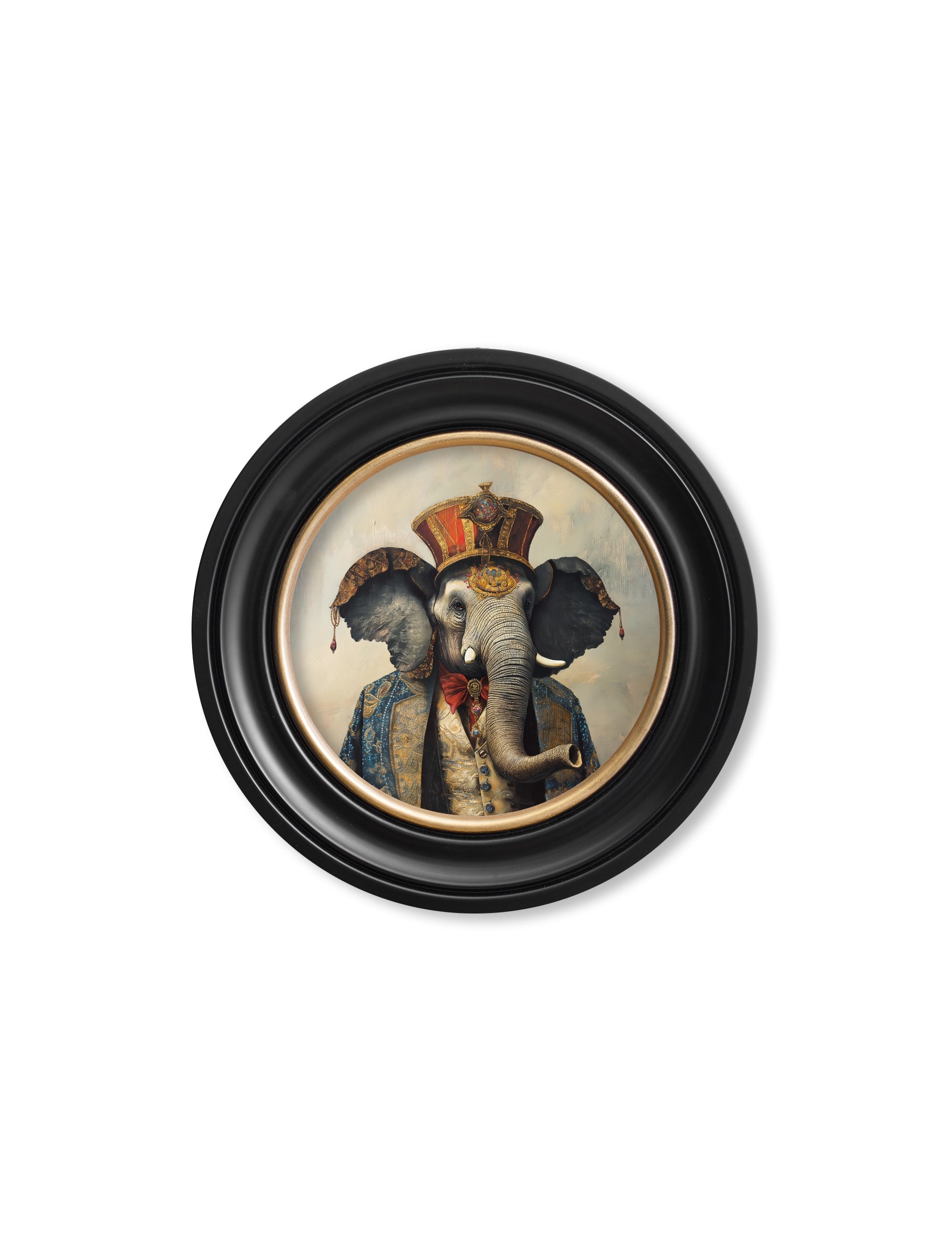 The Great Elephanto - Circus Elephant Oxford Round Frame