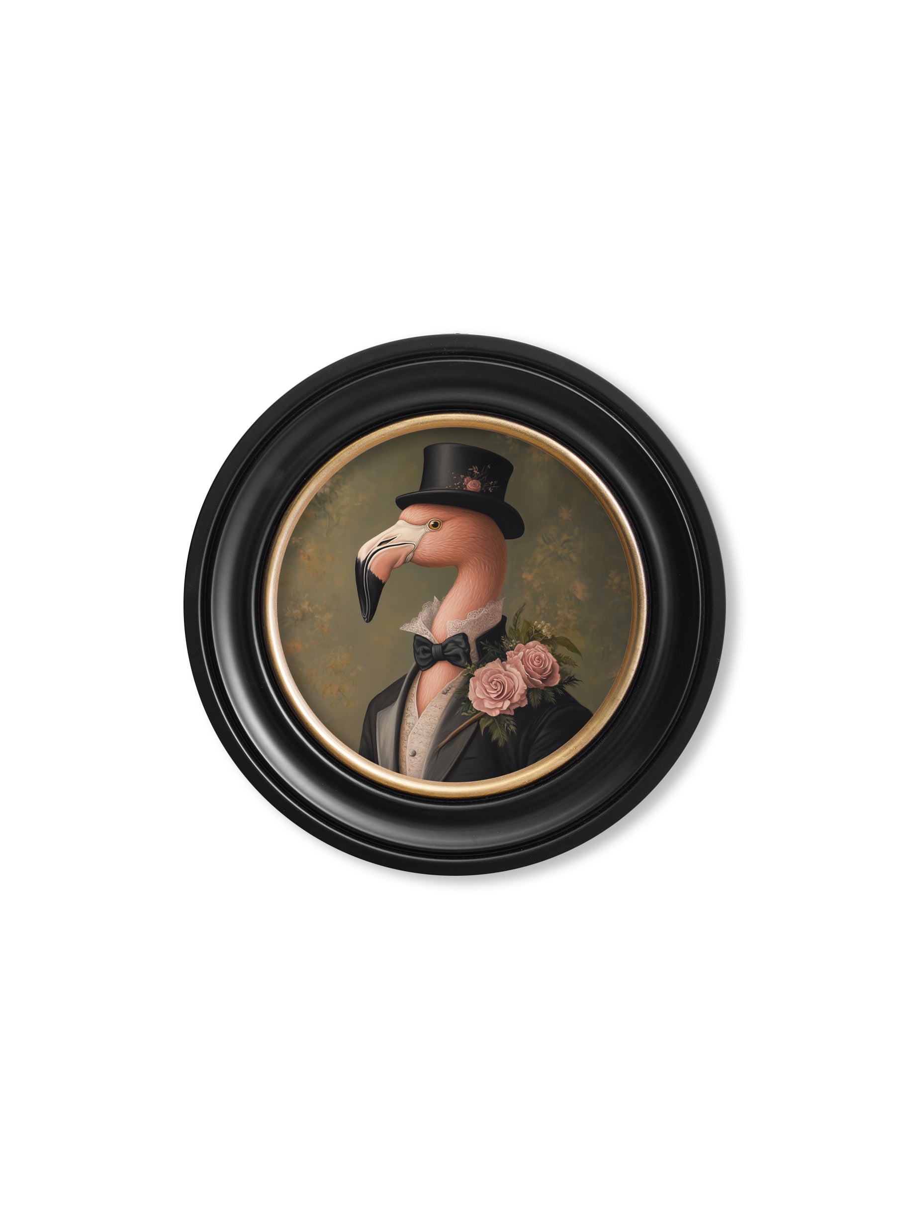 Baron Von Blush - Gentleman Flamingo Oxford Round Frame