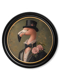 Baron Von Blush - Gentleman Flamingo Oxford Round Frame