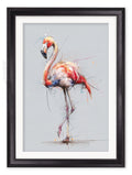 Pink Flamingo Cosy Sketch - Black Hurstwood Frame