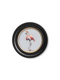 Pink Flamingo Cosy Sketch - Oxford Round Frame