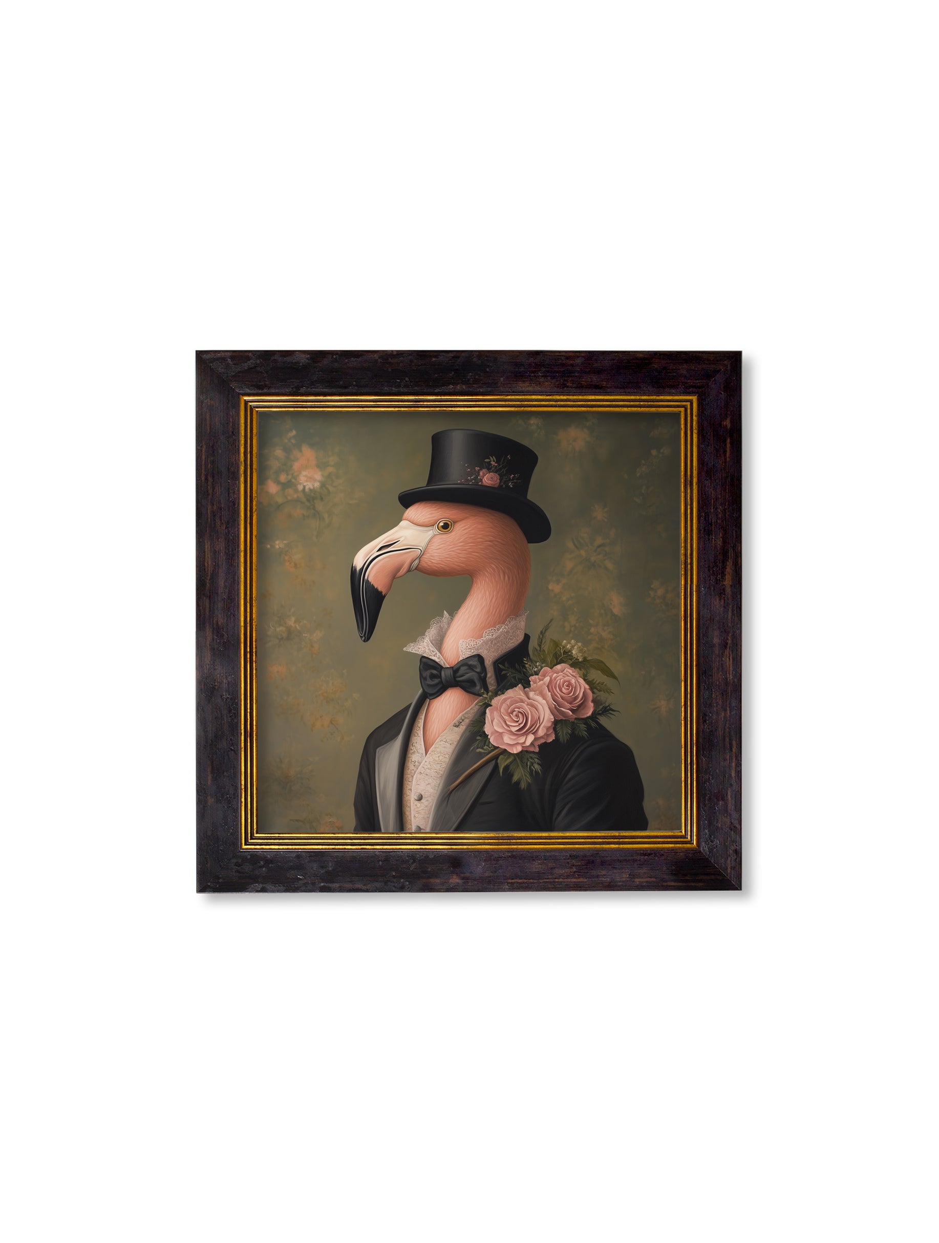 Baron Von Blush - Gentleman Flamingo Oxford Square Frame