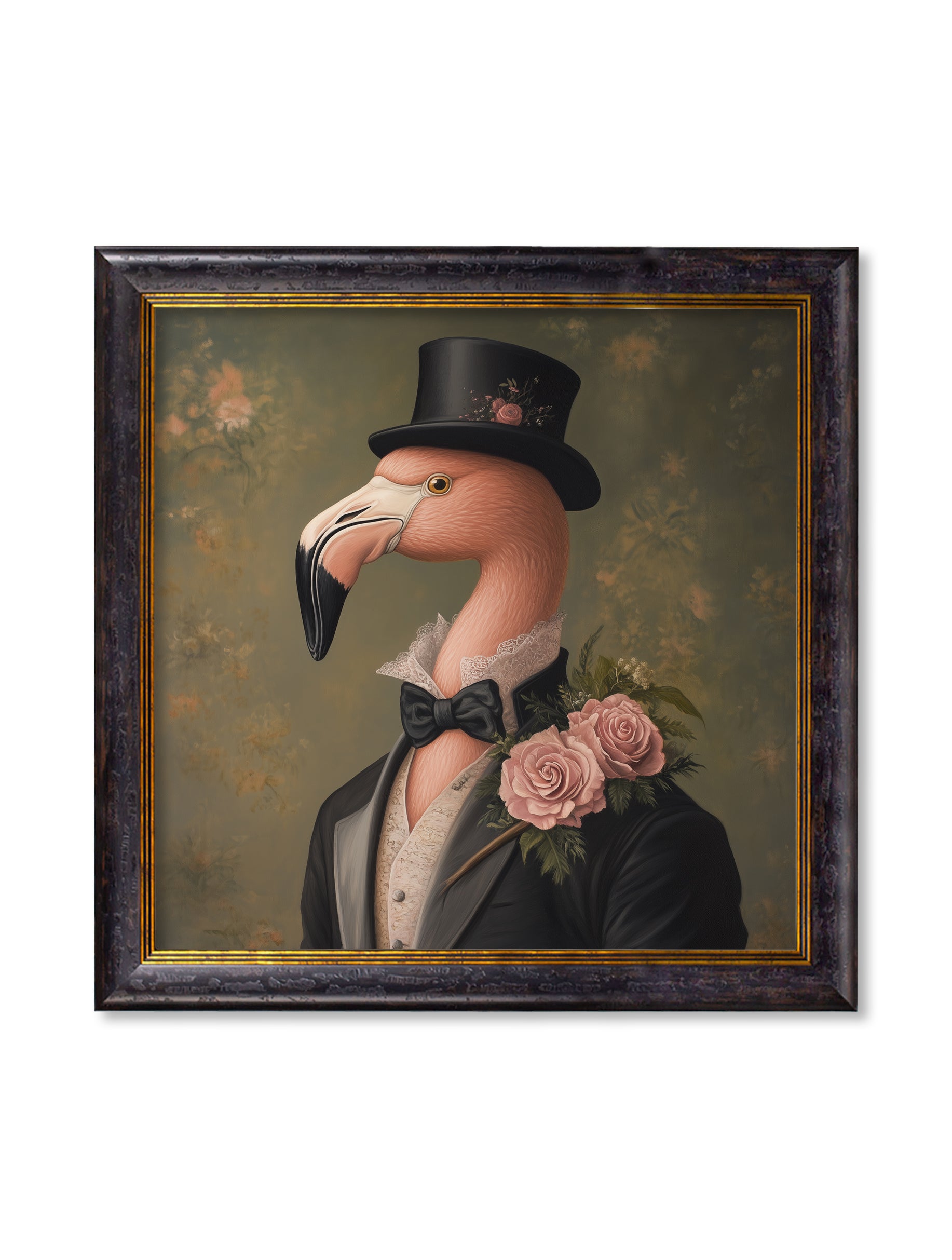 Baron Von Blush - Gentleman Flamingo Oxford Square Frame