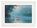 Misty Lake Flamingos - Cream Hurstwood Frame