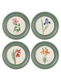 c.1780 Flowering Plants Round Frame Green