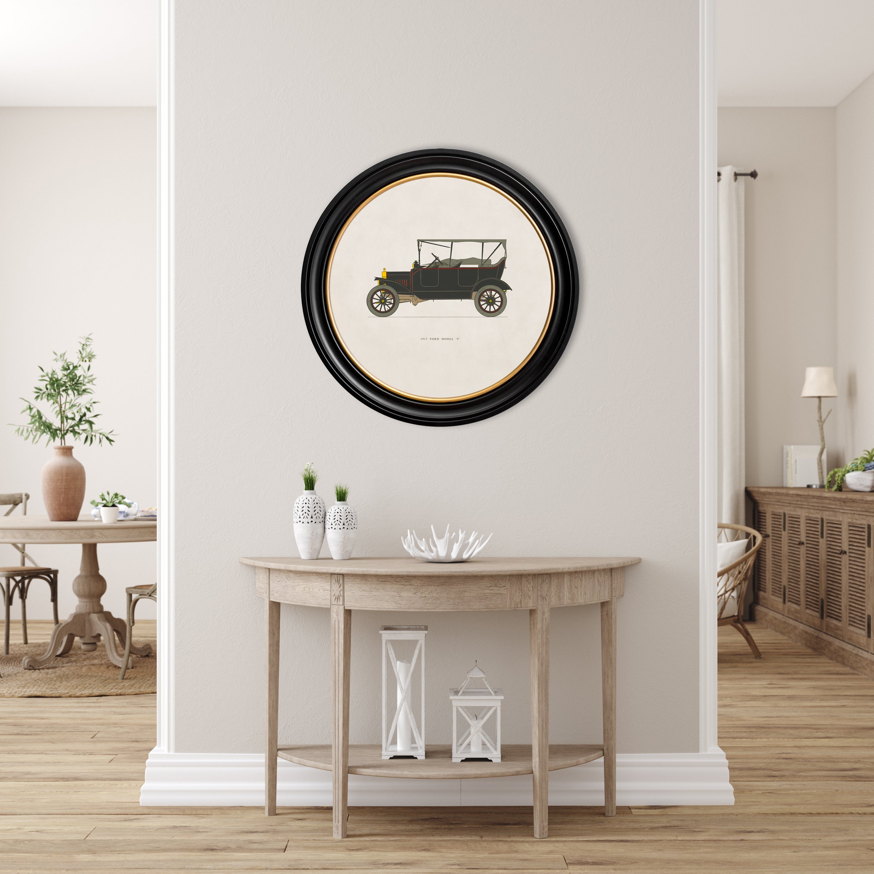 1915 Ford Model T Vintage Car Art Print | Framed Wall Art