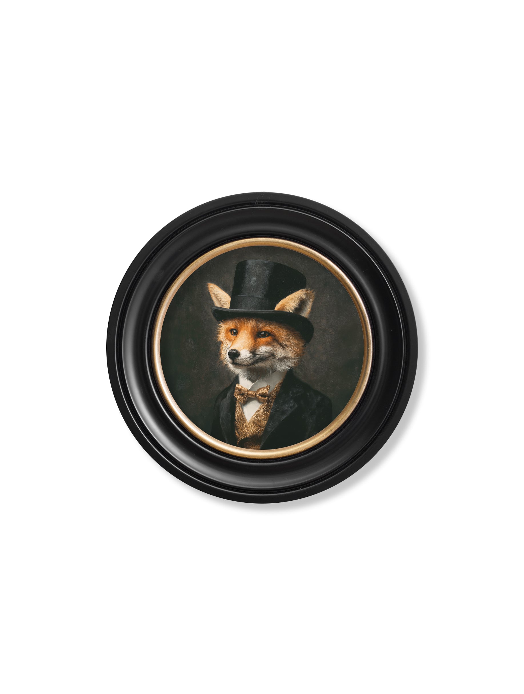 Count Foxalot - Gentleman Fox Oxford Round Frame