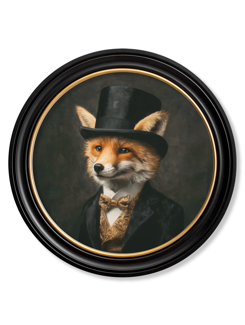Count Foxalot - Gentleman Fox Oxford Round Frame