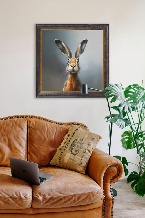 A Curious Hare - Oxford Square Frame