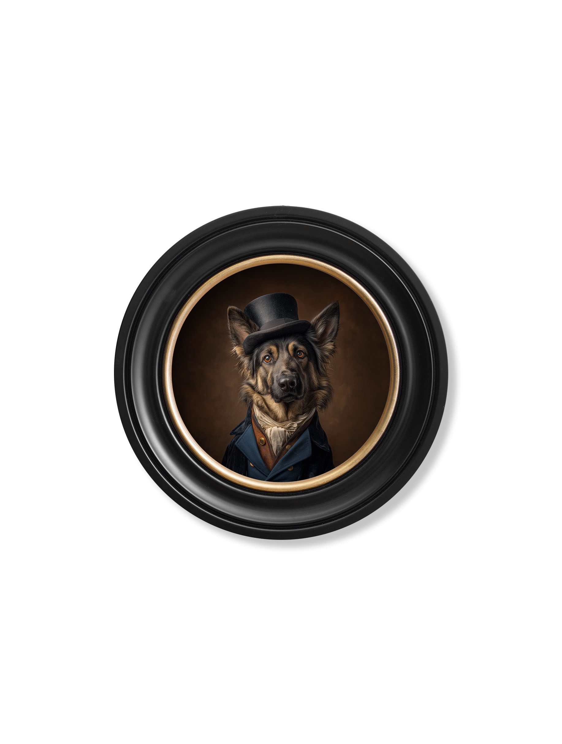 Count Von Shepherd - Gentleman German Shepherd Oxford Round Frame