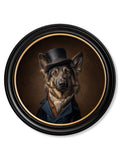 Count Von Shepherd - Gentleman German Shepherd Oxford Round Frame