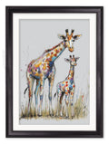 Family of Giraffes Cosy Sketch - Black Hurstwood Frame