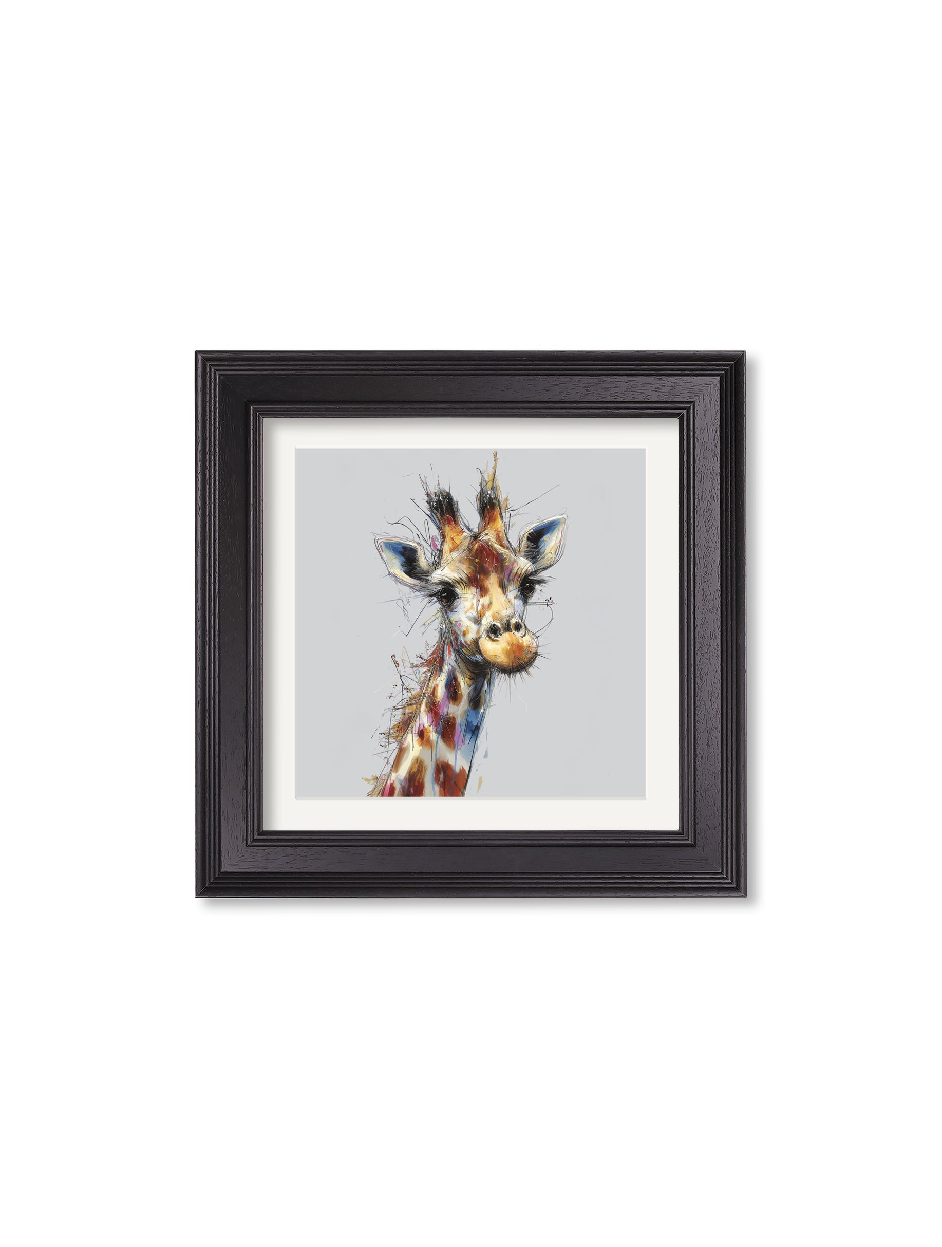 Tall Giraffe Cosy Sketch - Black Hurstwood Square Frame