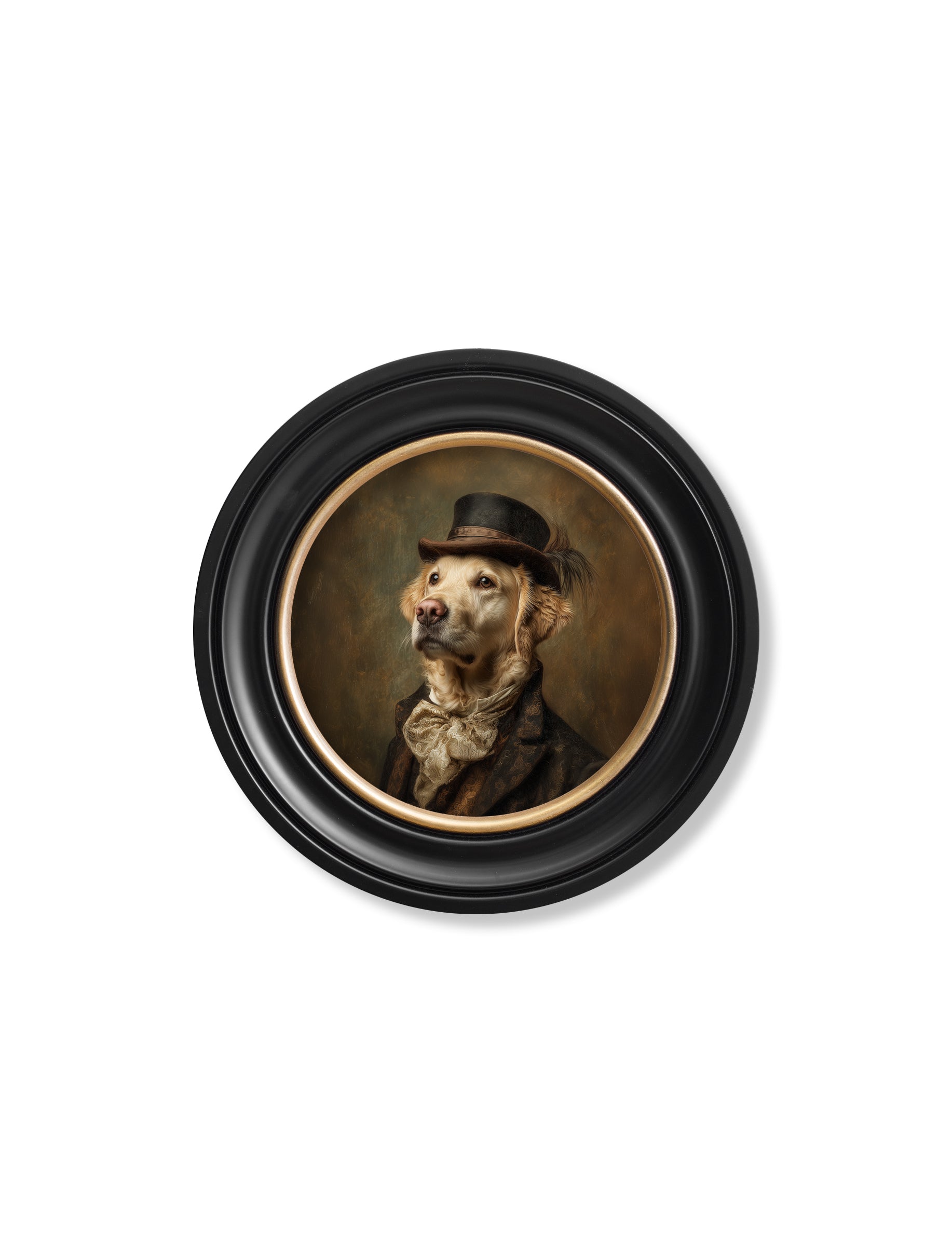 Lord Goldpaw - Gentleman Golden Labrador Oxford Round Frame