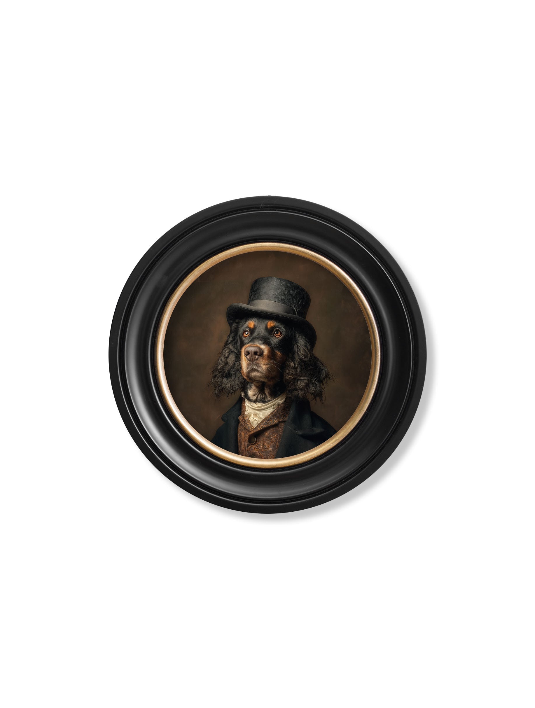 Duke Gordy of Tails - Gentleman Gordon Setter Oxford Round Frame