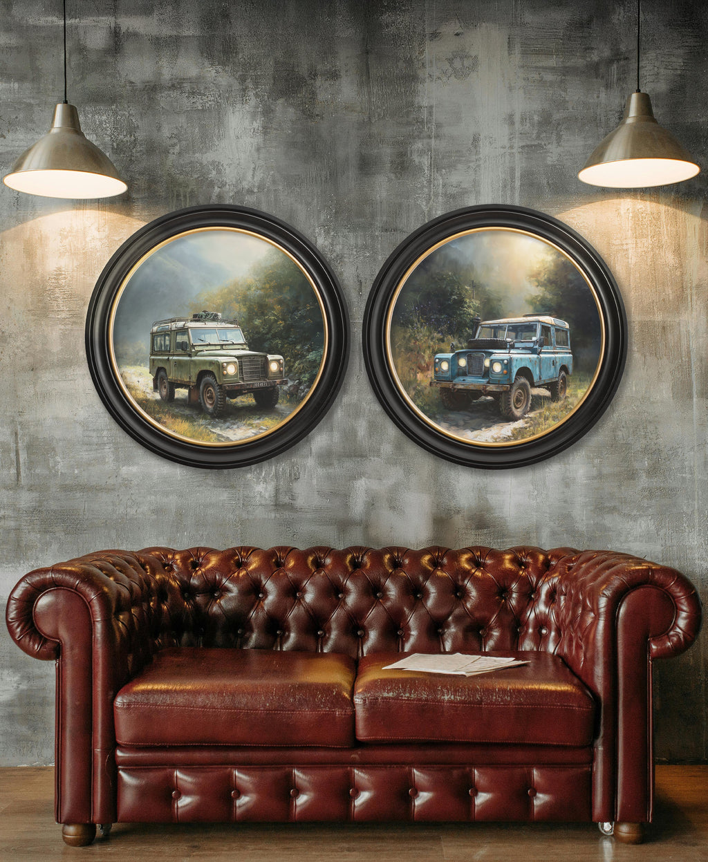 Country Track Defender Green - Oxford Round Frame