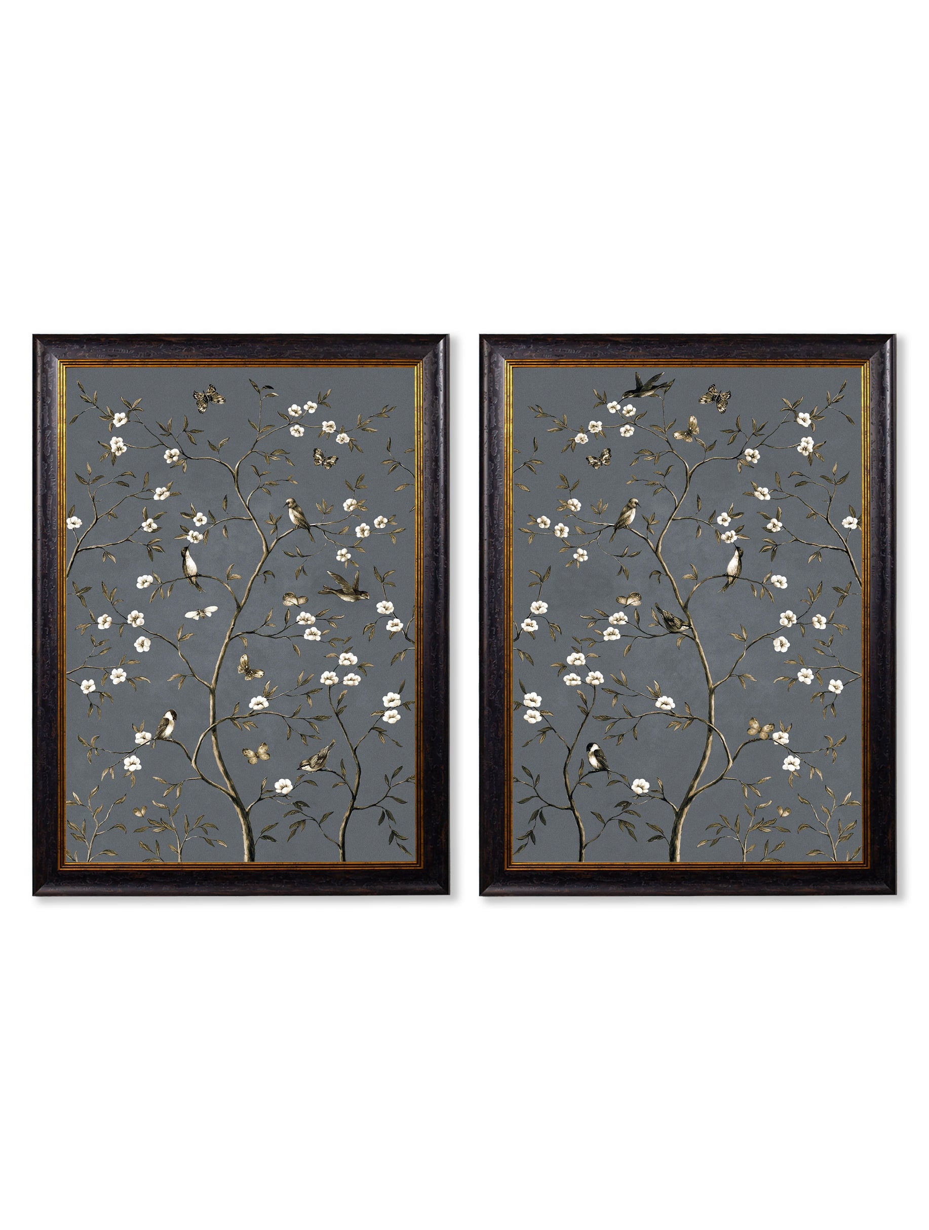 Tree of Life Grey | Set of 2 Framed Prints in Oxford Frame