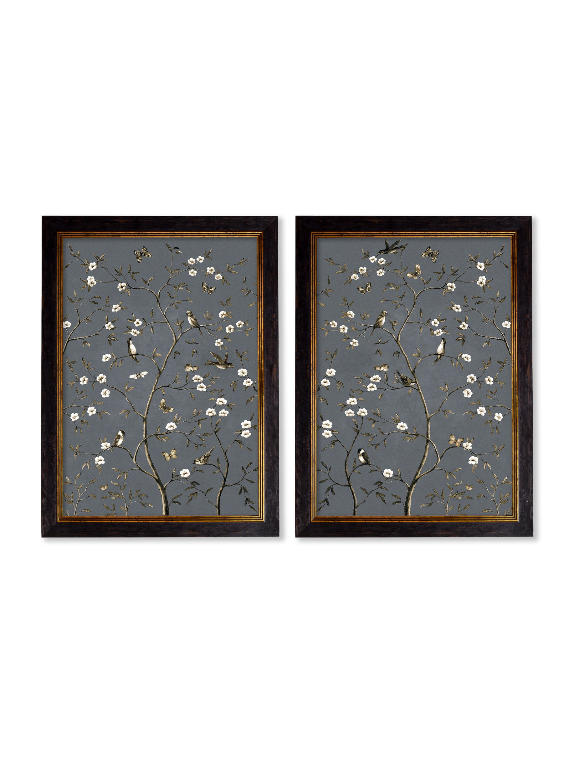 Tree of Life Grey | Set of 2 Framed Prints in Oxford Frame