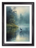Misty Lake Heron - Black Hurstwood Frame