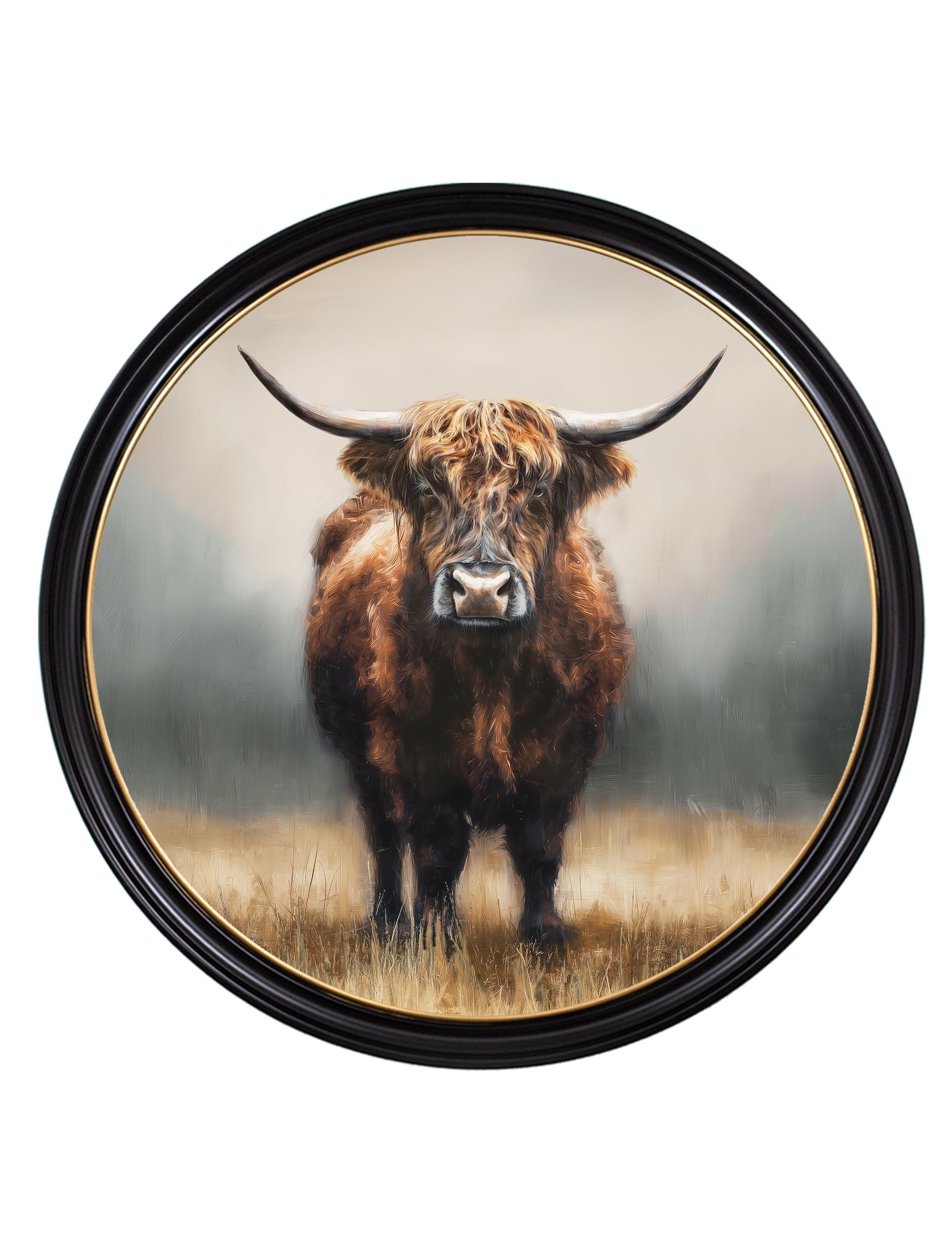 Highland Cow - Oxford Round Frame