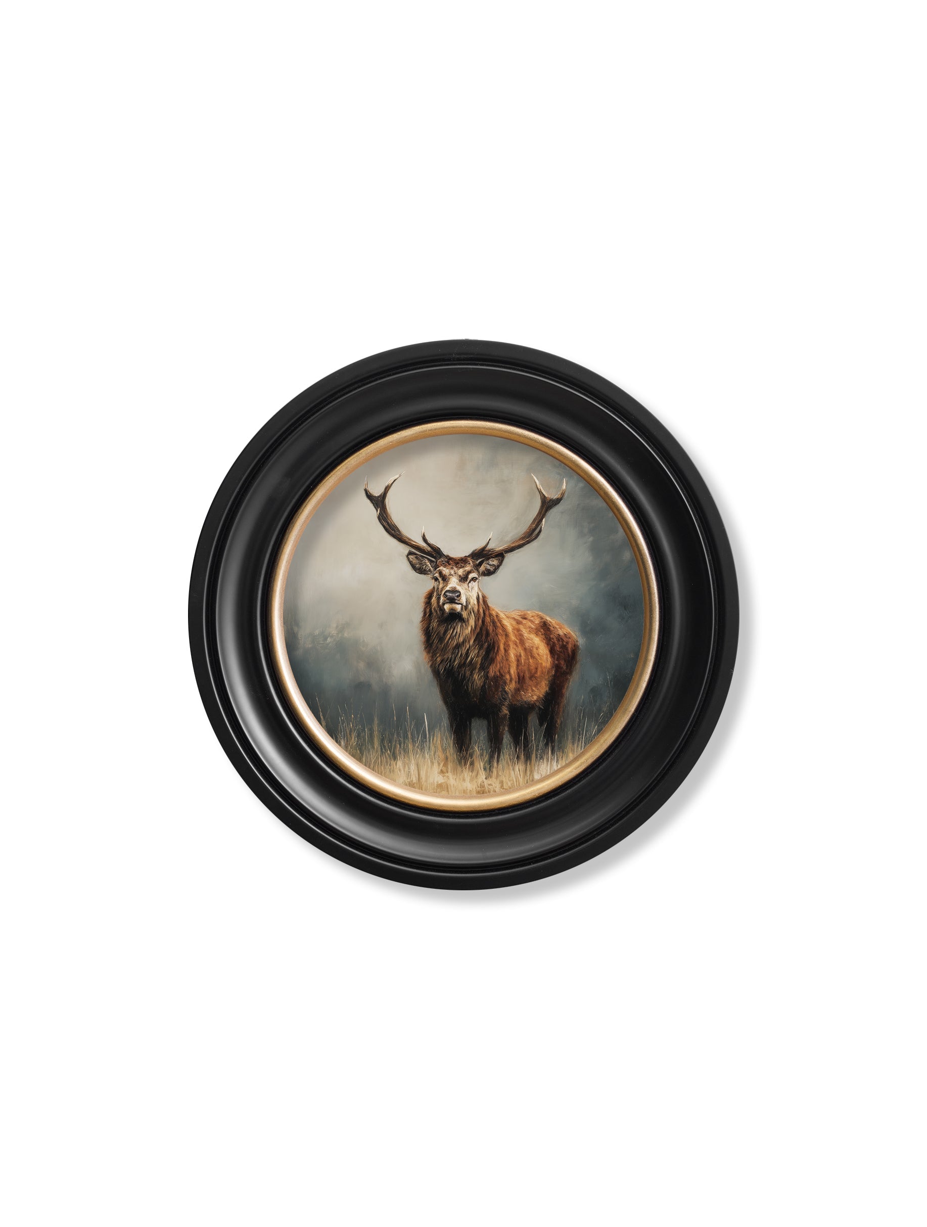 Highland Stag - Oxford Round Frame