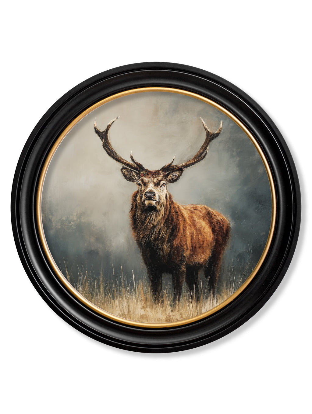 Highland Stag - Oxford Round Frame