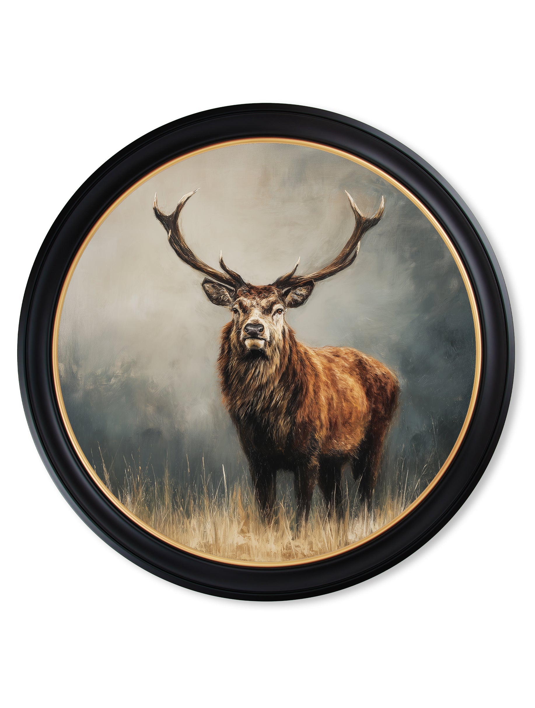 Highland Stag - Oxford Round Frame