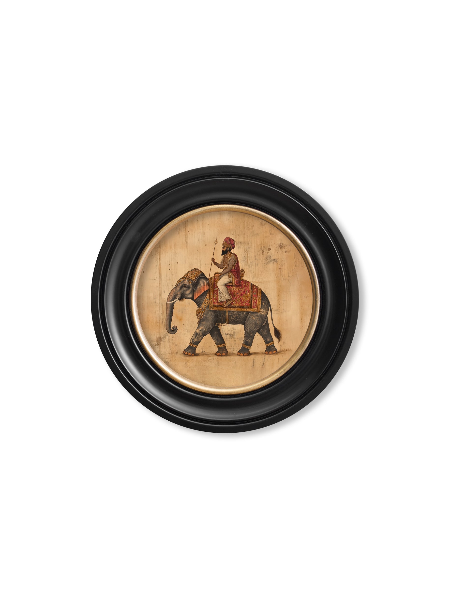 Mughal Emperor on Elephant LF  - Oxford round frame