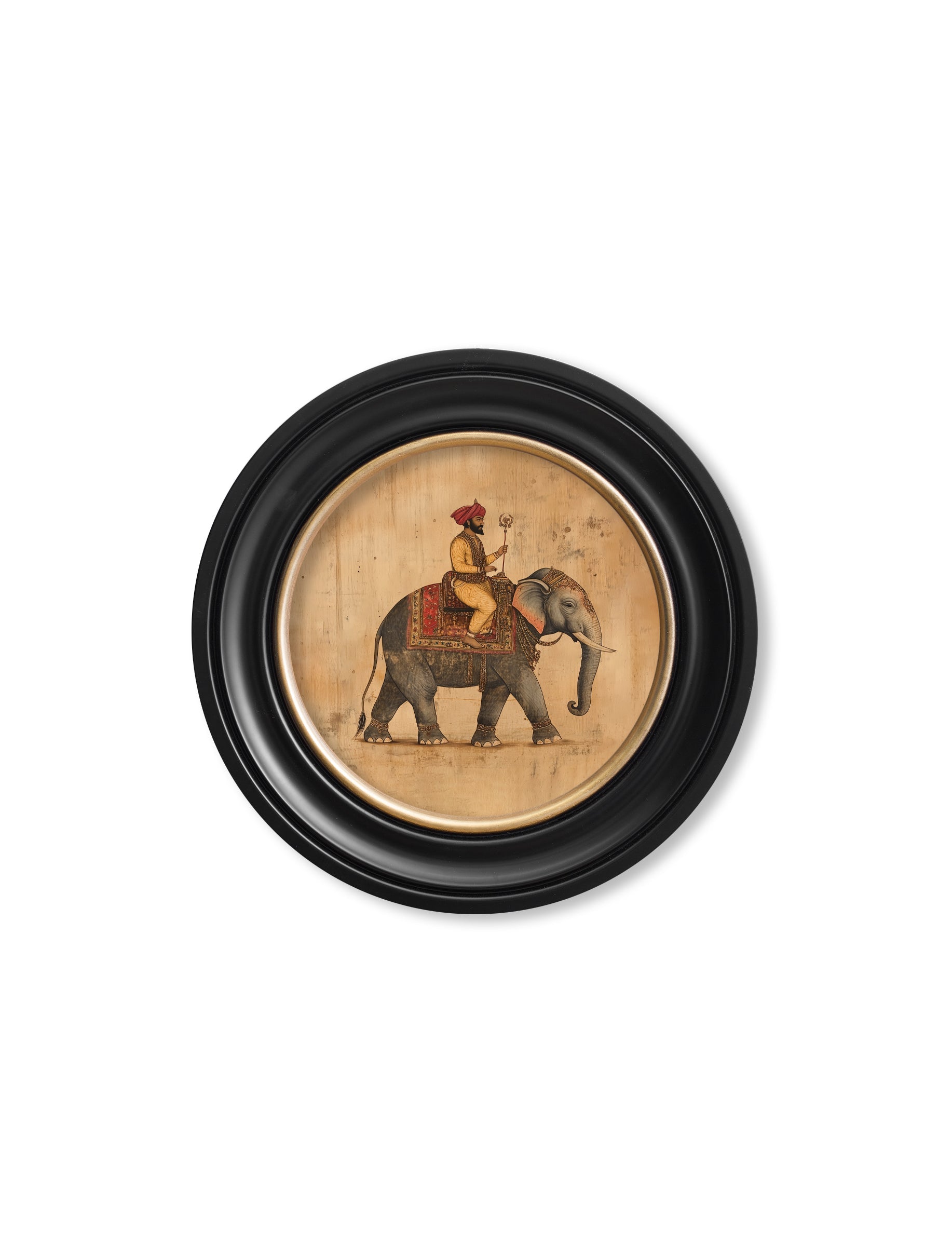 Mughal Emperor on Elephant RF  - Oxford round frame
