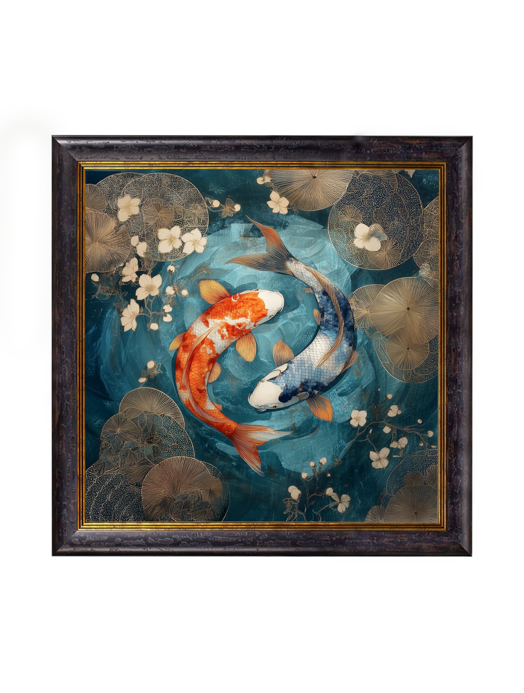 Japanese Koi Carps Dusk -  Oxford Square Frame