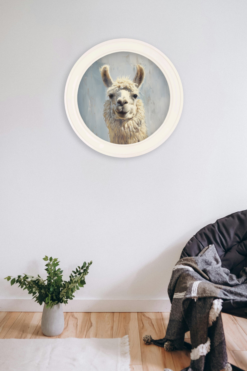 The Goofy Llama - Oxford Strong White Round Frame