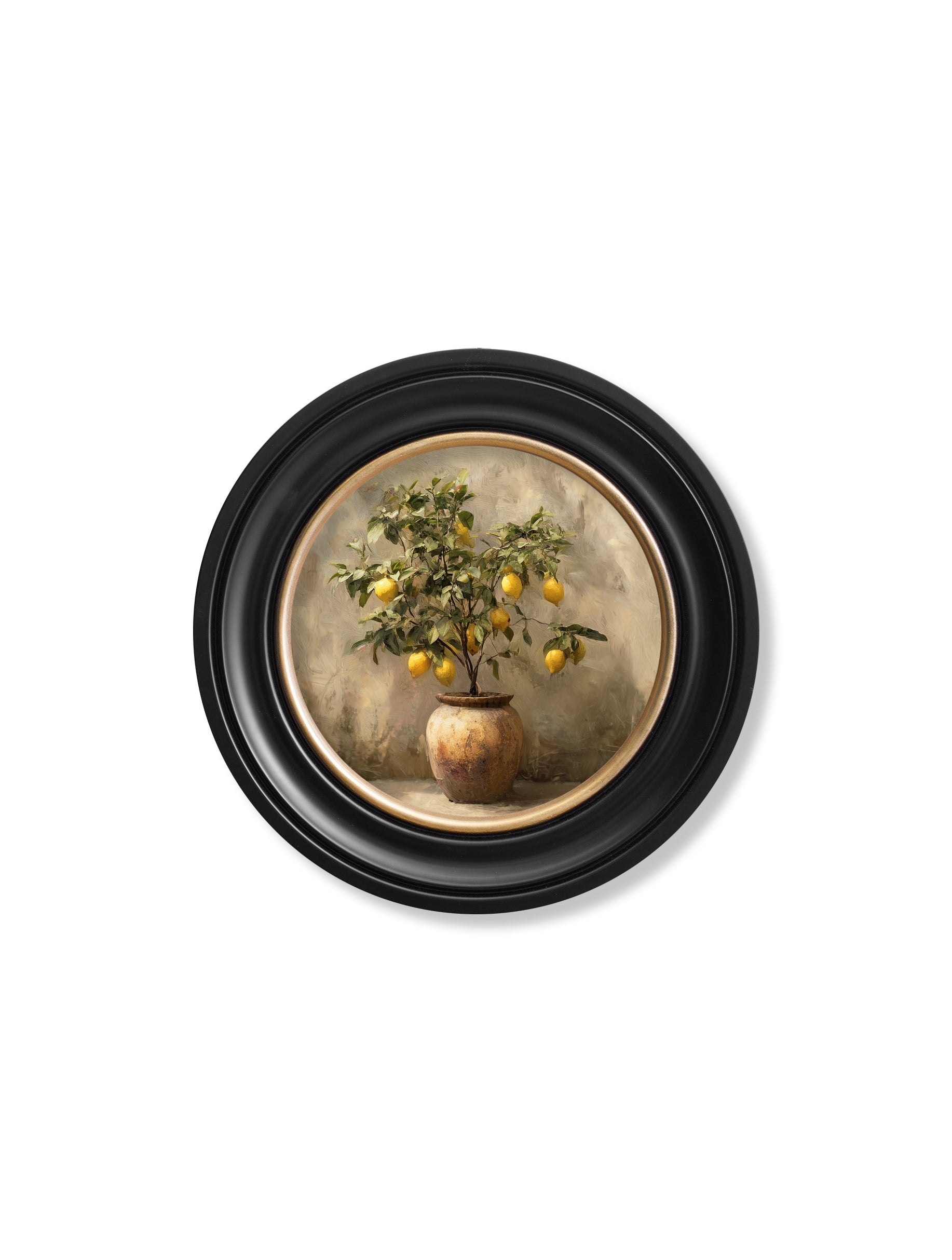 Mediterranean Lemon Tree - Oxford Round Frame