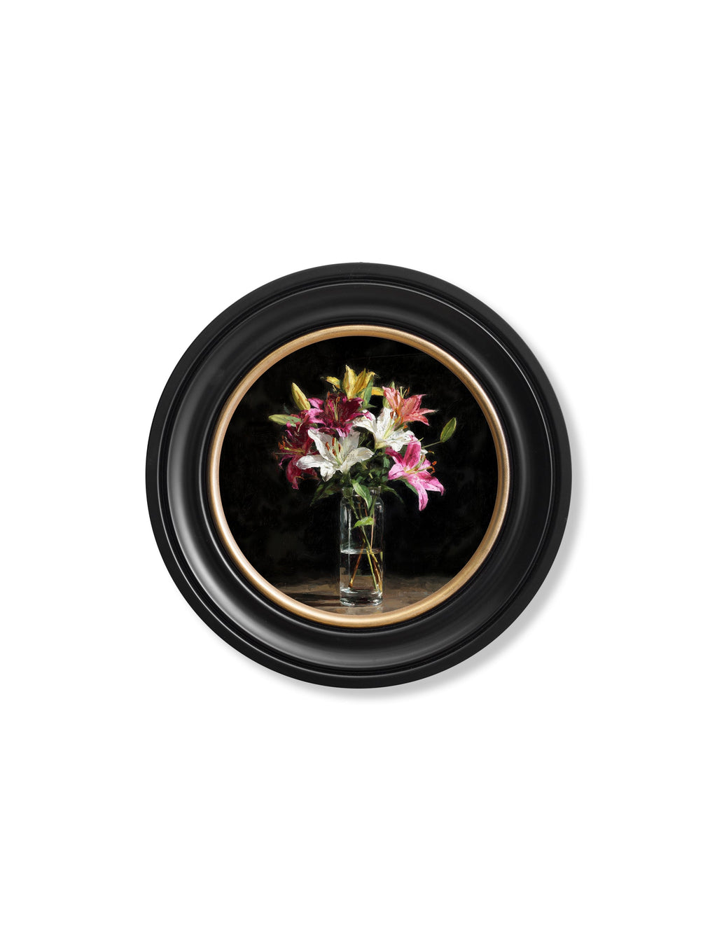 Lilies After Dark - Oxford Round Frame
