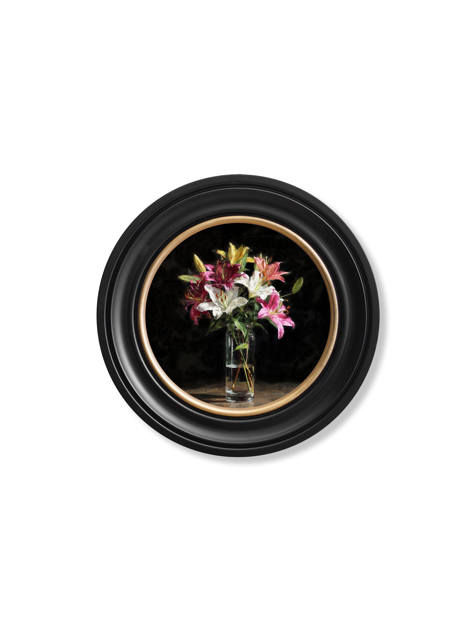 Lilies After Dark - Oxford Round Frame