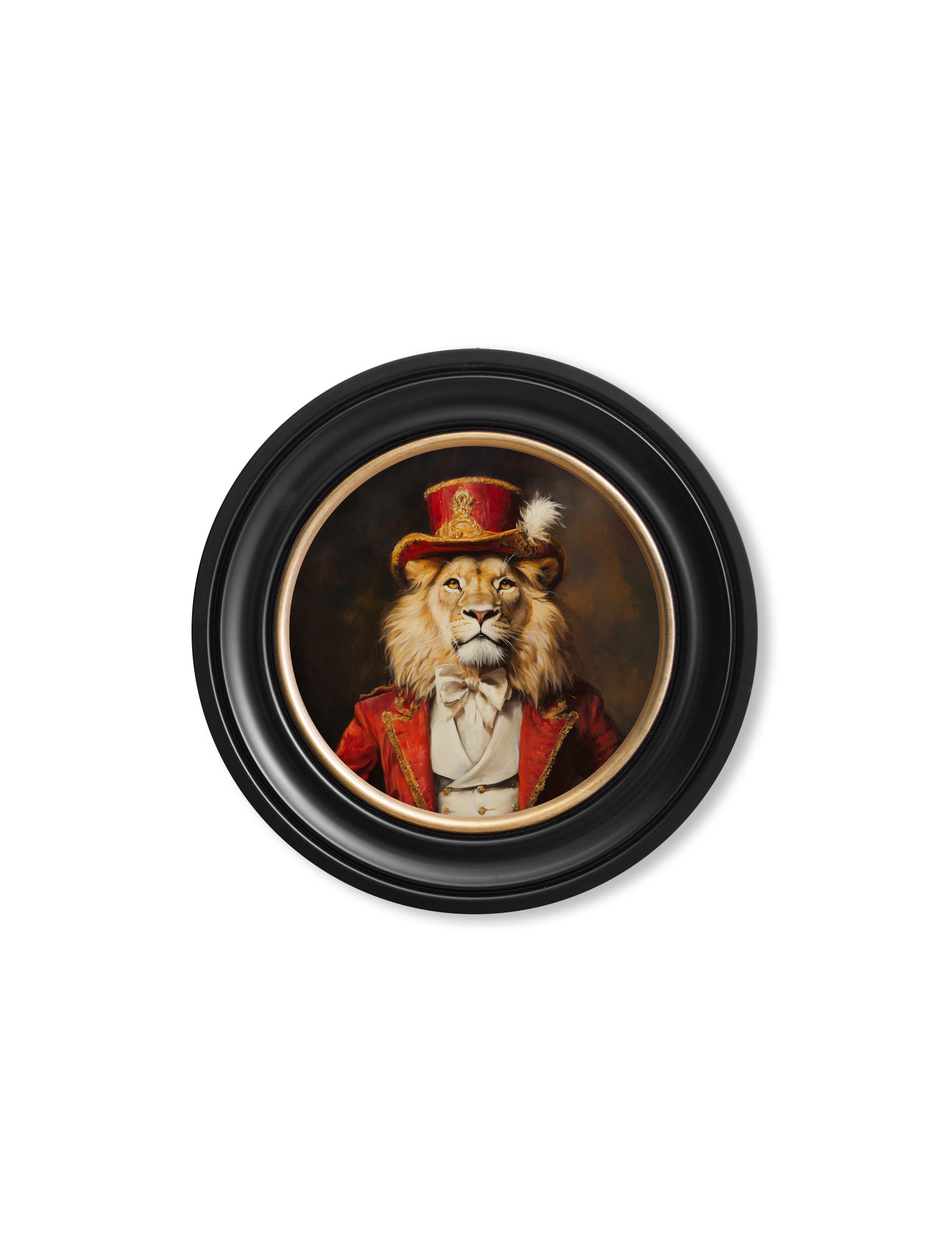 Maximum Mane - Circus Master Lion Oxford Round Frame