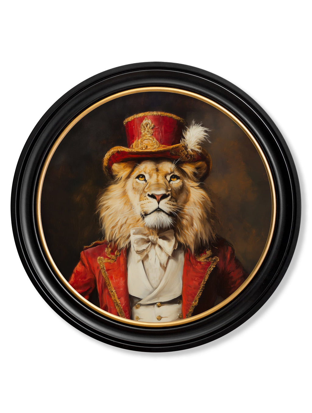 Maximum Mane - Circus Master Lion Oxford Round Frame