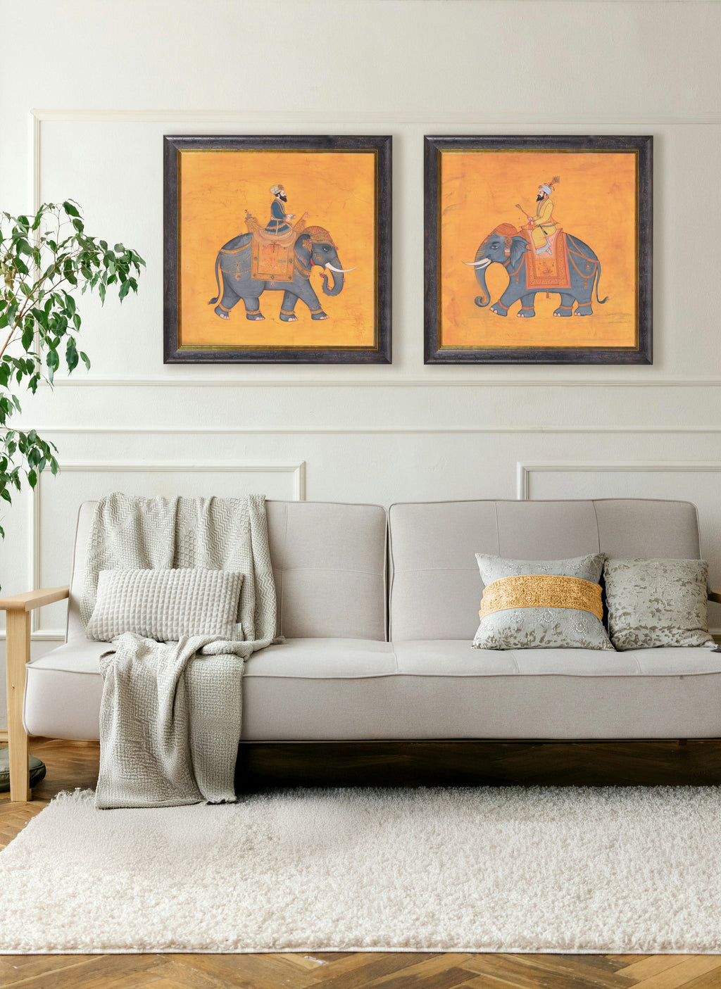 Royal Saffron Mughals - Oxford Square Frame
