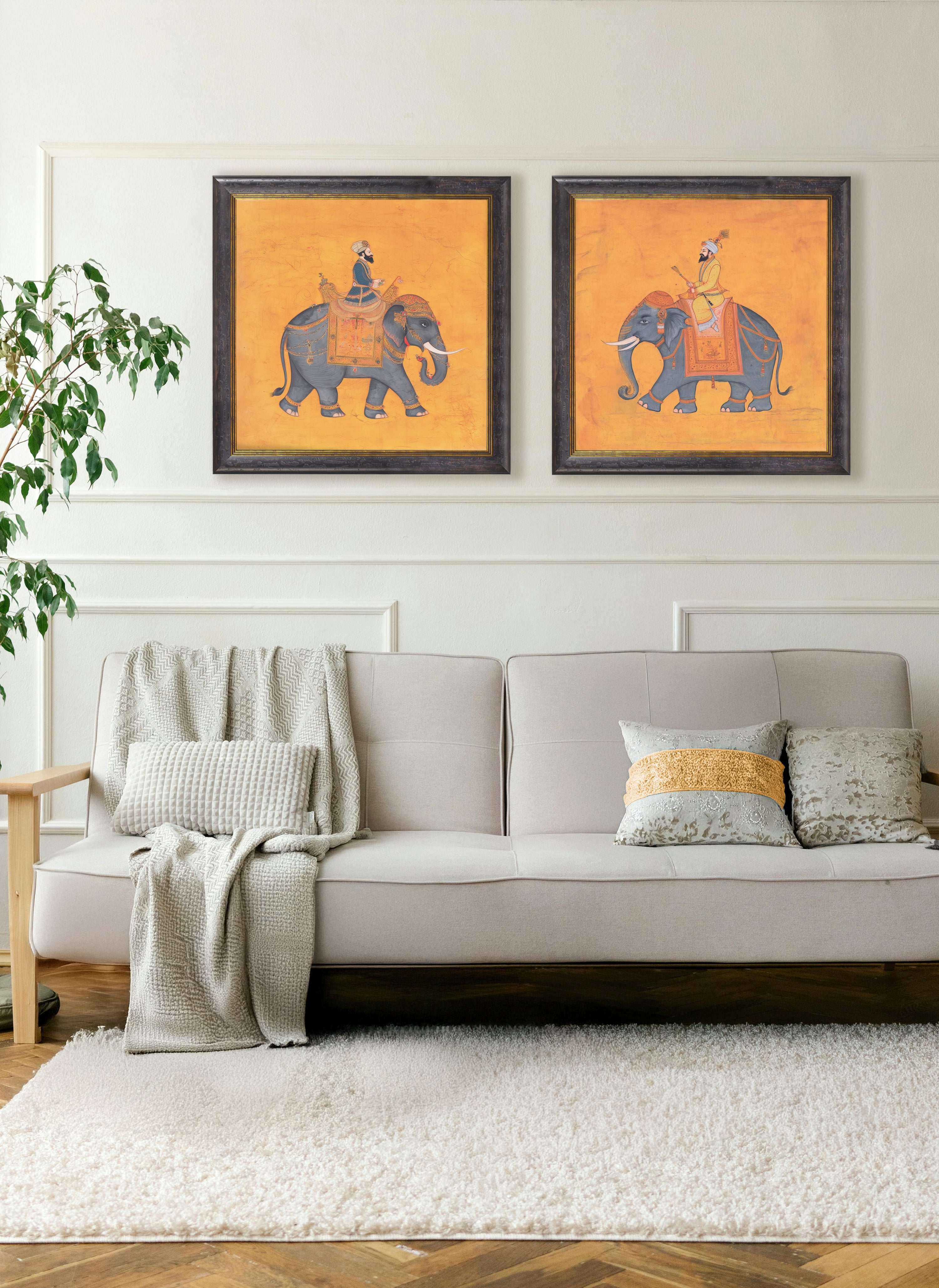 Royal Saffron Mughals - Oxford Square Frame