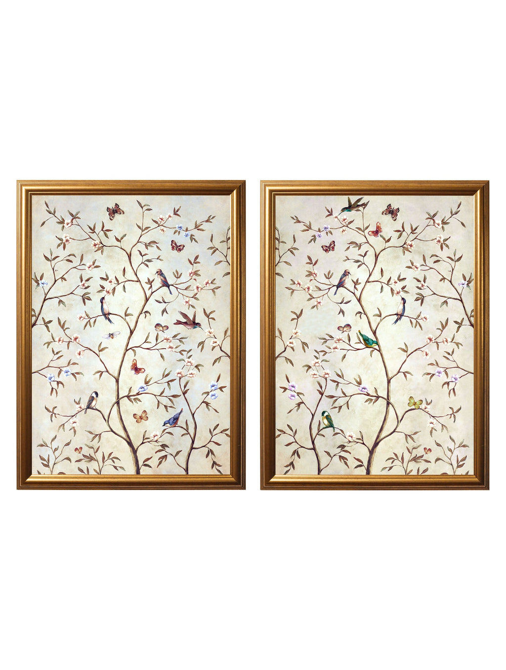 Tree of Life Natural | Set of 2 Framed Prints in Gold Frame