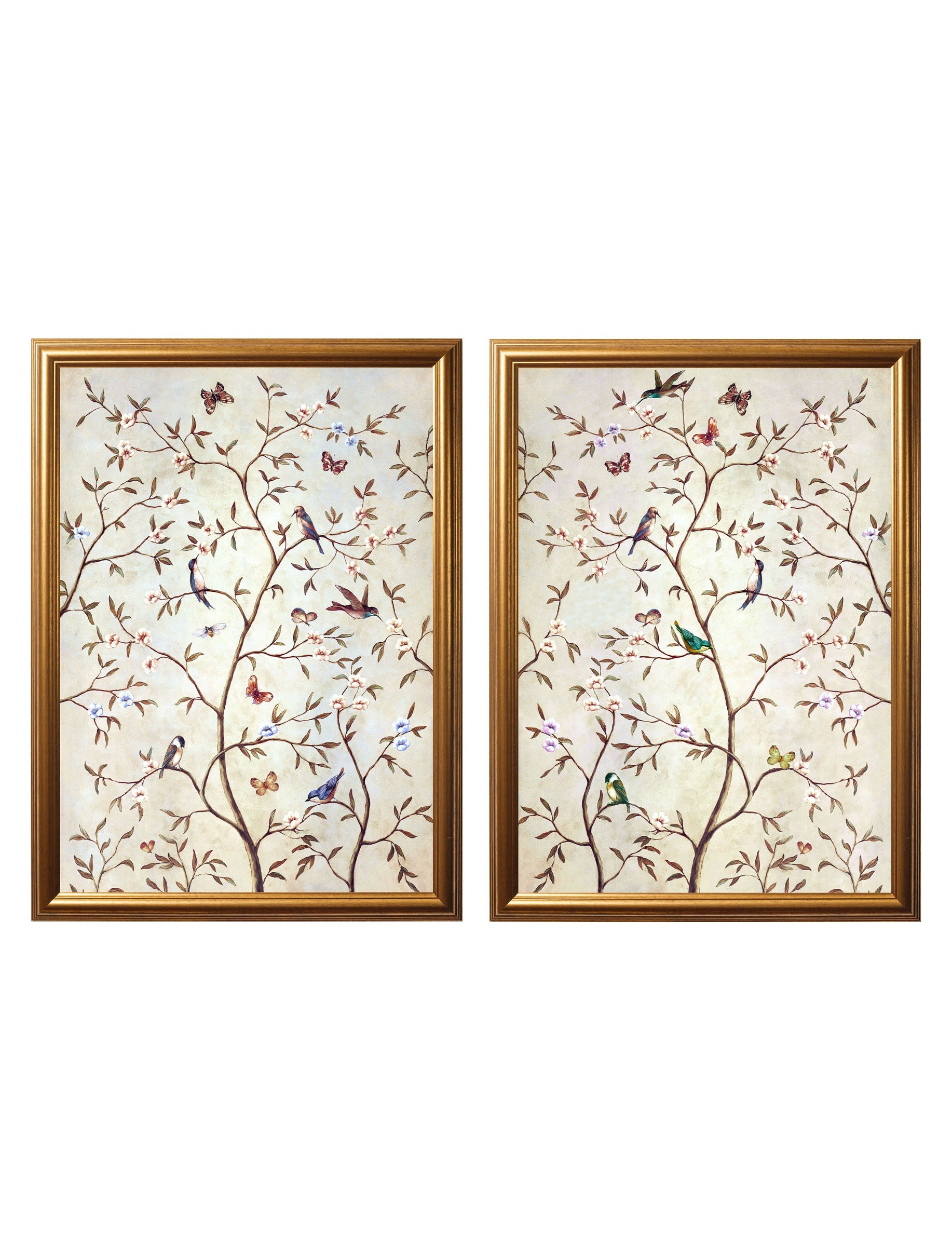 Tree of Life Natural | Set of 2 Framed Prints in Gold Frame