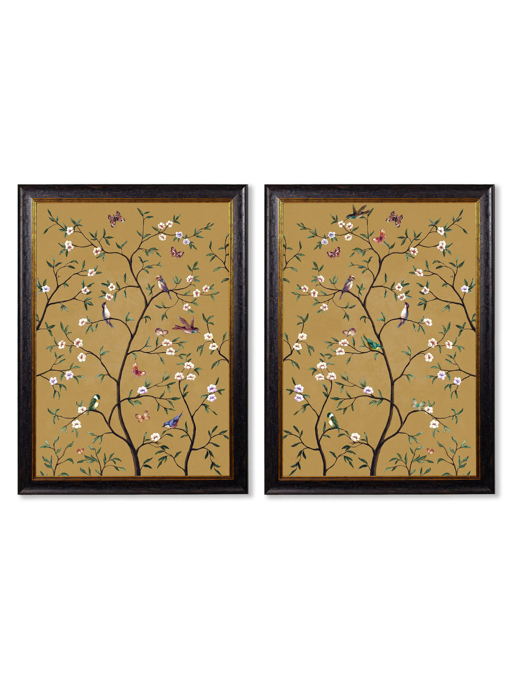 Tree of Life Ochre | Set of 2 Framed Prints in Oxford Slim Frame