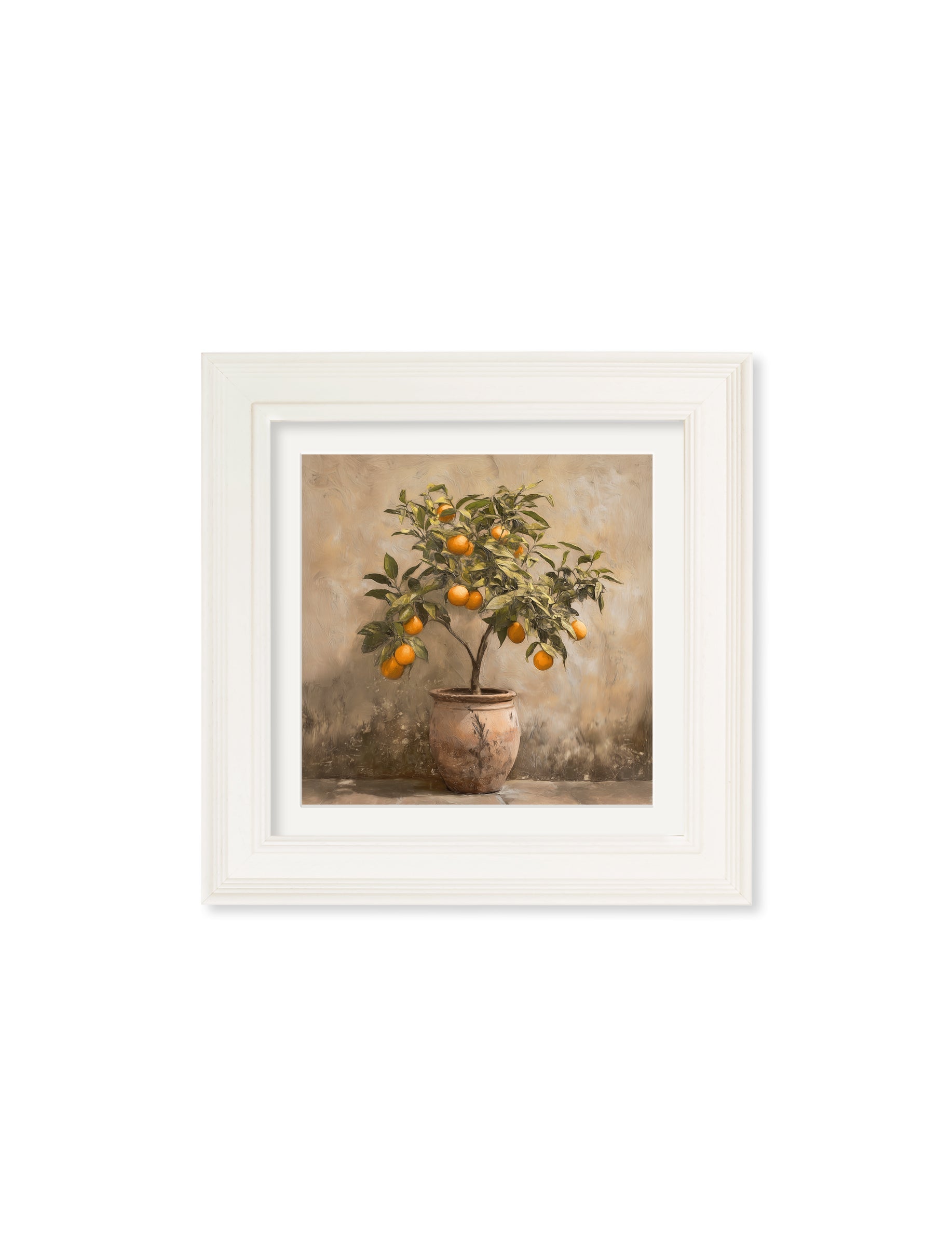 Mediterranean Orange Tree - Cream Hurstwood Square Frame