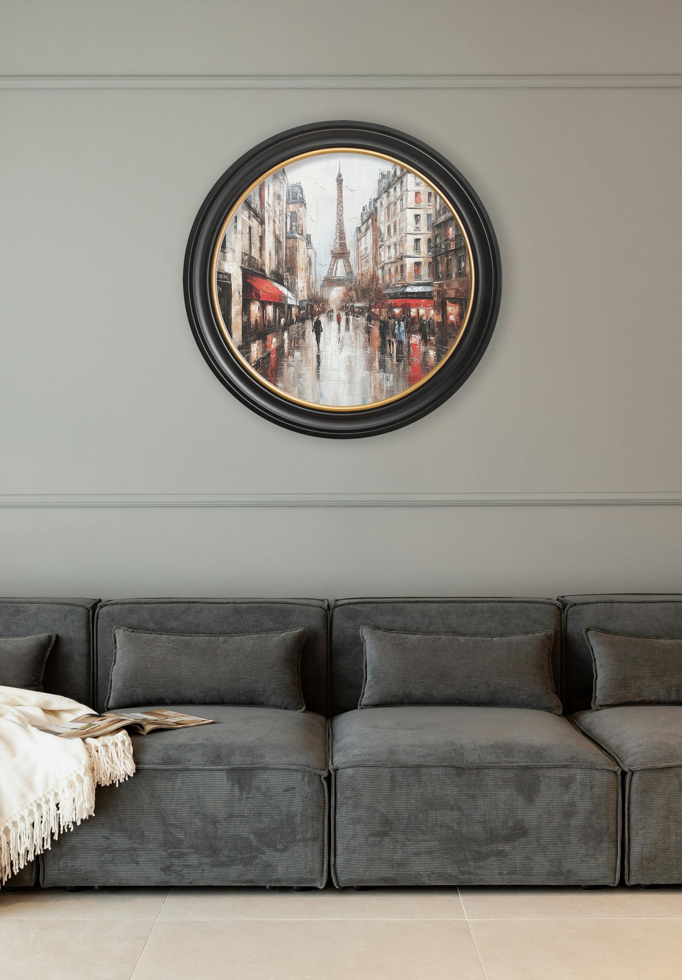 Paris Eiffel Tower - Oxford Round Frame