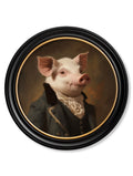 Duke of Truffleton - Gentleman Pig Oxford Round Frame