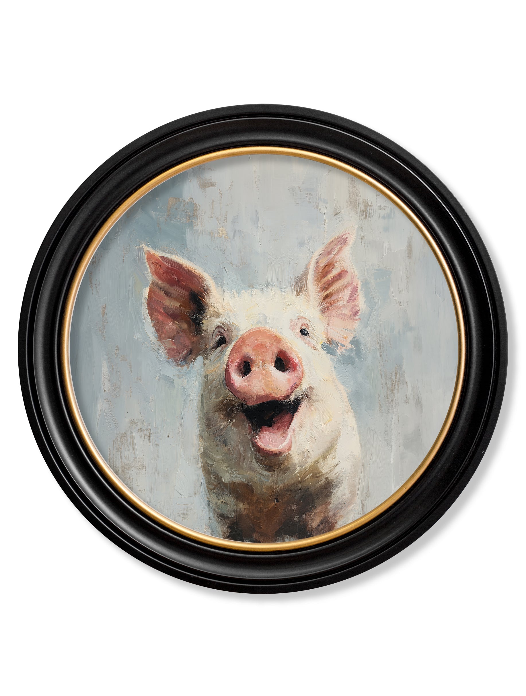 The Giggly Pig - Oxford Round Frame