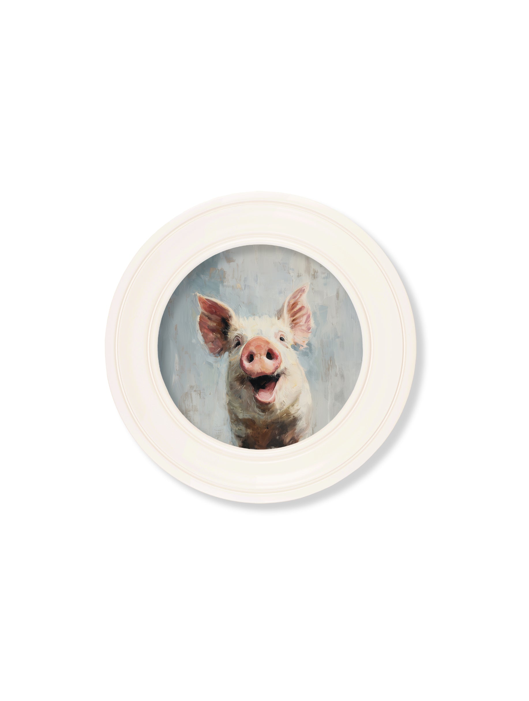 The Giggly Pig - Oxford Strong White Round Frame