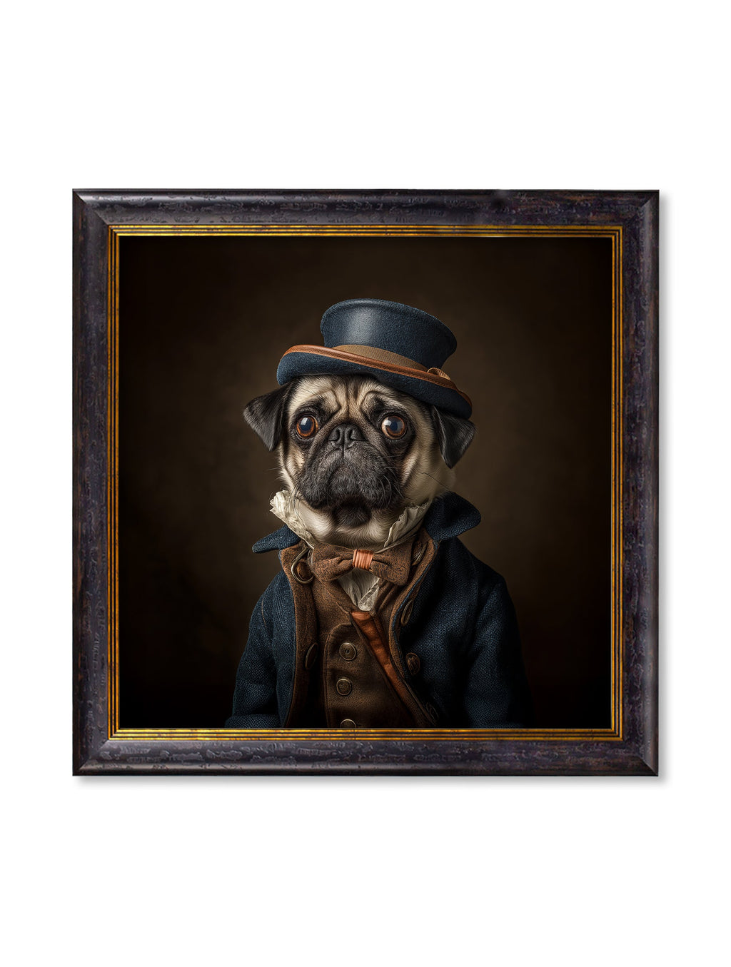 Sir Puggington - Gentleman Pug Oxford Square Frame