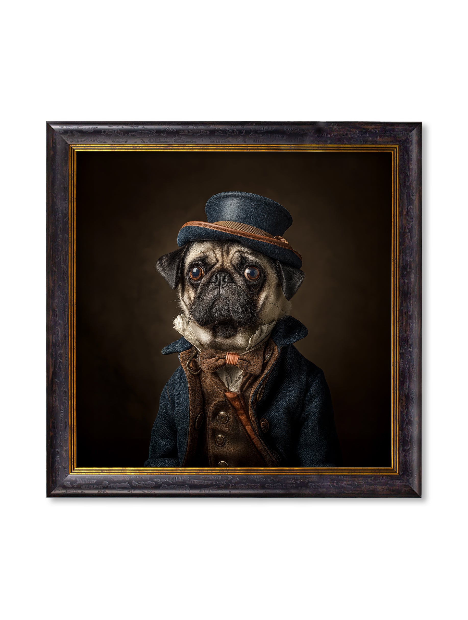 Sir Puggington - Gentleman Pug Oxford Square Frame