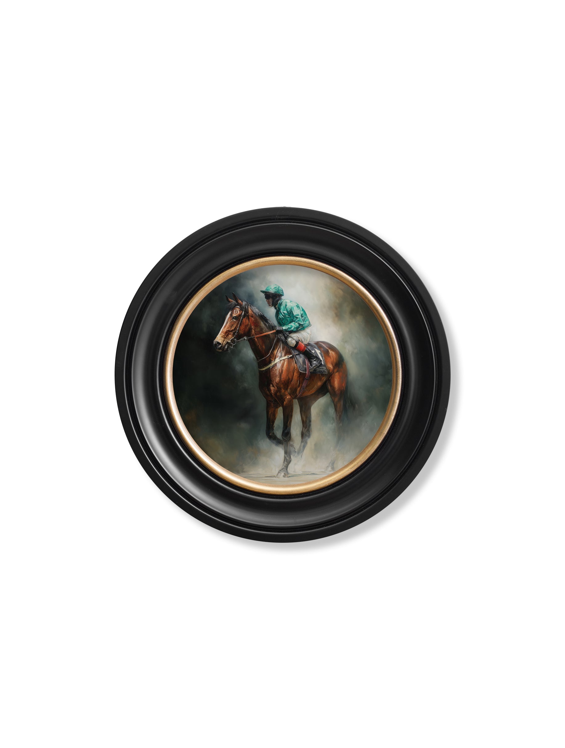 The Irish Racehorses - Oxford Round Frame